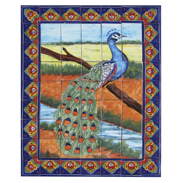 Mexican Talavera Mural Pavoreal 1